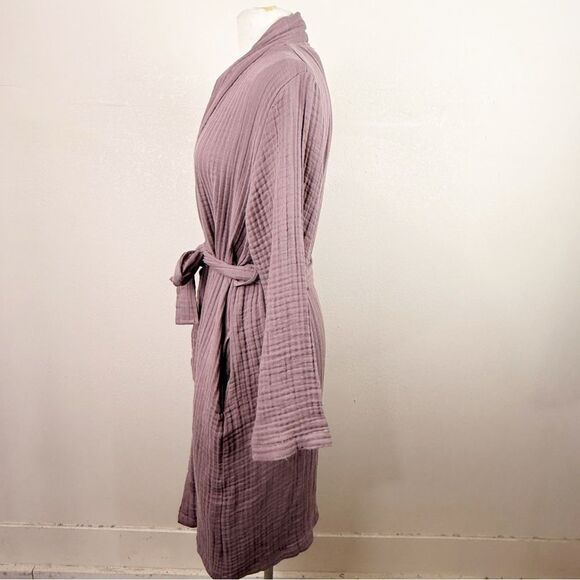 Parachute Organic Cotton Gauzy Brown Midi Robe Small - Picture 7 of 11